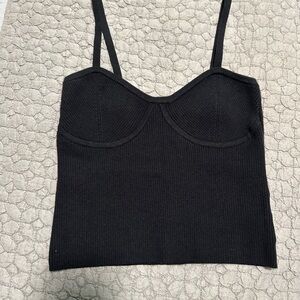 Madewell Corset-Detail Cropped Sweater Tank